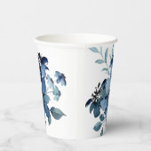 Schönes handgemaltes blaues Blumenspray Pappbecher (Rechts)