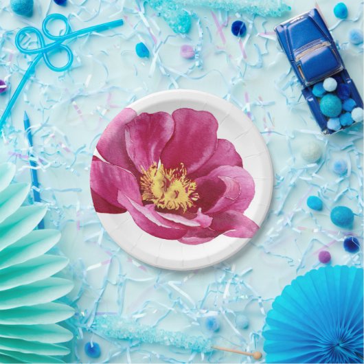 Schönes handgemaltes Rosa Péony Pappteller (Party)