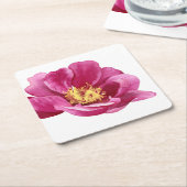 Schönes handgemaltes Rosa Péony Rechteckiger Pappuntersetzer (angewinkelt)