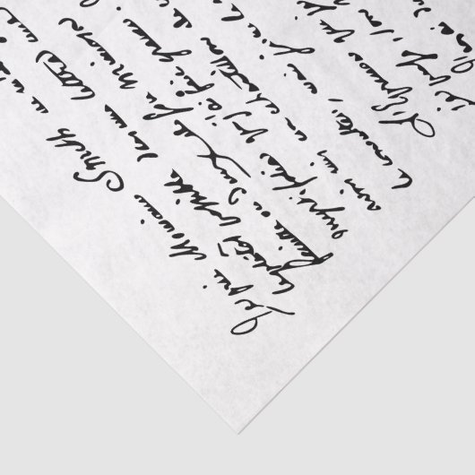 Schönes handgeschriebenes französisches Skript Par Seidenpapier (Ausschnitt)