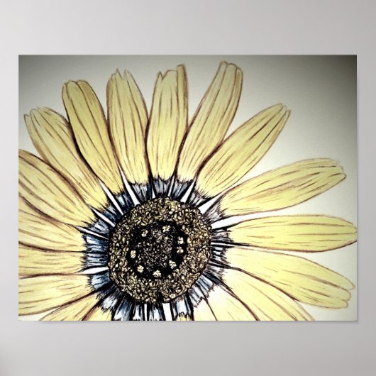 Schönes handgezeichnetes Blume Design Poster (Vorne)