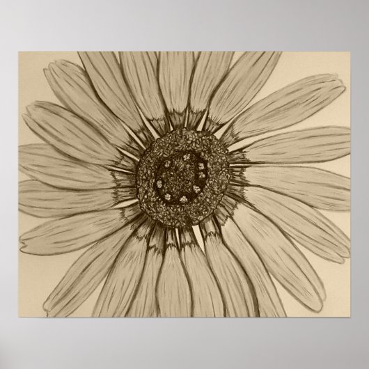 Schönes handgezeichnetes Blume Poster (Vorne)