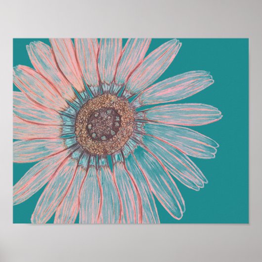 Schönes Handgezeichnetes Blume Poster (Vorne)