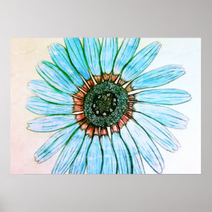 Schönes Handgezeichnetes Blume Poster