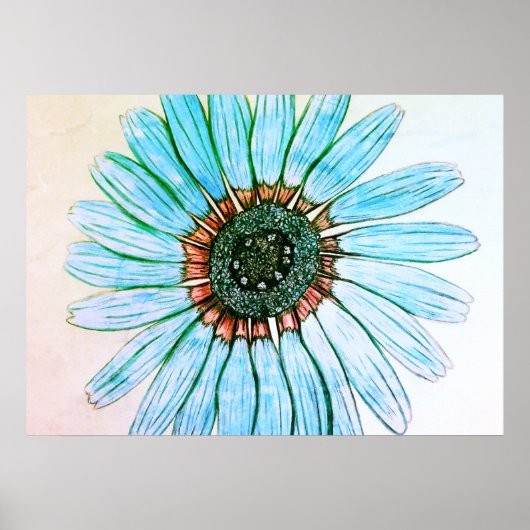 Schönes Handgezeichnetes Blume Poster (Vorne)