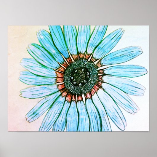 Schönes Handgezeichnetes Blume Poster (Vorne)