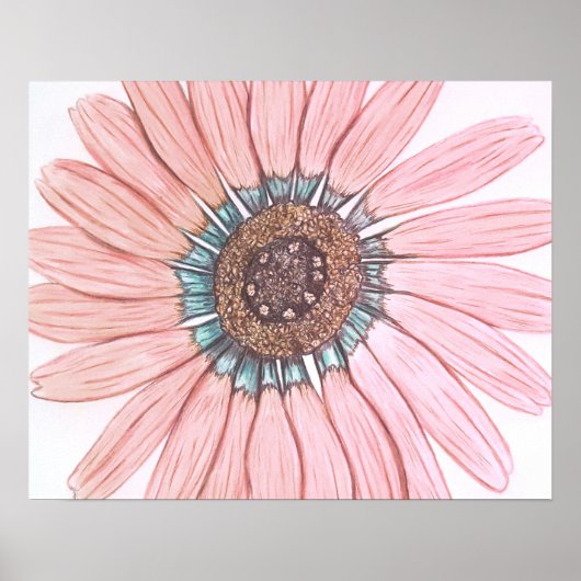 Schönes handgezeichnetes Blume Poster (Vorne)