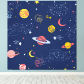 Schönes Handgezeichnetes Galaxy Hintergrundmuster Leinwanddruck (Insitu (Holzboden))