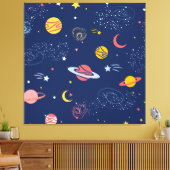 Schönes Handgezeichnetes Galaxy Hintergrundmuster Leinwanddruck (Insitu (Wohnzimmer))