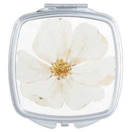 Schönes handgezeichnetes weißes Peony Taschenspiegel