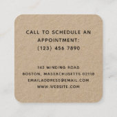 Schönes, handgezogenes Halbwagenmonogramm Quadratische Visitenkarte (Rückseite)