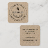 Schönes, handgezogenes Halbwagenmonogramm Quadratische Visitenkarte (Vorne/Hinten)