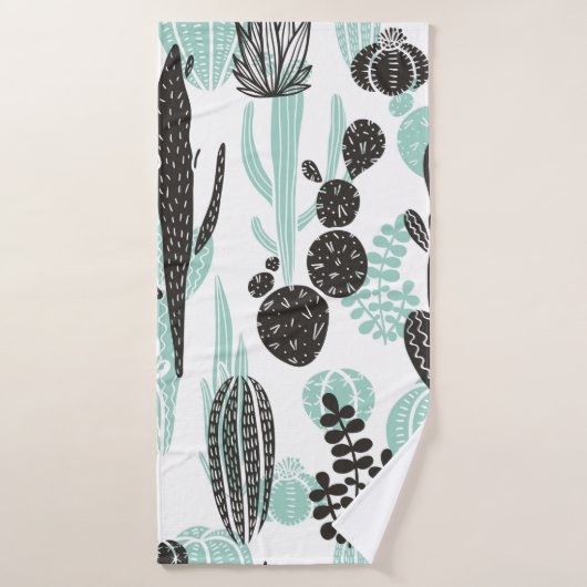 Schönes handgezogenes Kakti-Doodrom nahtloses Must Badehandtuch (Badehandtuch)