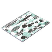 Schönes handgezogenes Kakti-Doodrom nahtloses Must Notizblock (Linke Seite)