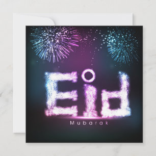 Schönes Happy Eid Mubarak Feuerwerk Feiertagskarte