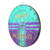 Schönes Happy Holidays Blue Cyan Vektordesign Dartscheibe (Vorderseite rechts)