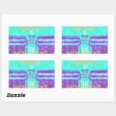 Schönes Happy Holidays Blue Cyan Vektordesign Rechteckiger Aufkleber (Blatt)