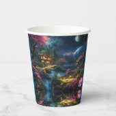 Schönes Haus und Garten in einem magischen Land Pappbecher (Rückseite)