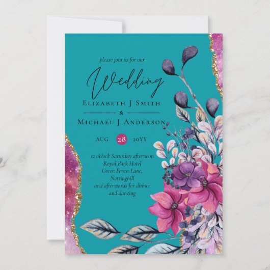 Schönes HAUSHALT Pink Aquamarine florale Agate Hoc (Vorderseite)