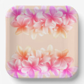 Schönes hawaiianisches Blume Brautparty Pappteller (Vorderseite)