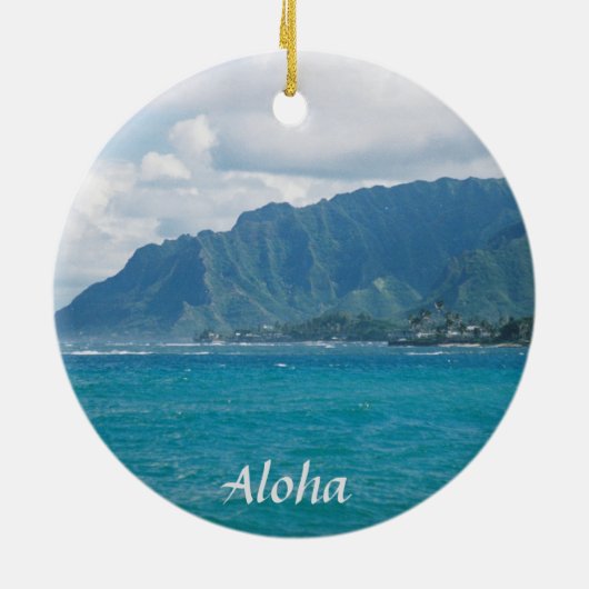 Schönes hawaiianisches Weihnachten Keramik Ornament (Hinten)
