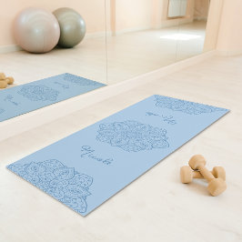 Schönes hellblaues Mandala mit individuellem Namen Yogamatte