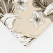 Schönes hellbraunes Blumenmuster Fleecedecke (Ecke)