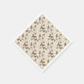 Schönes hellbraunes Blumenmuster Serviette (Ecke)