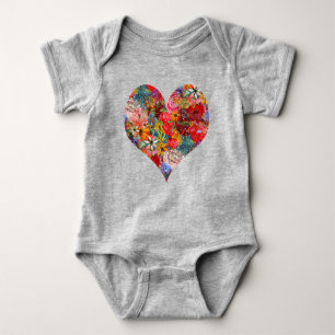 Schönes, helles, Abstraktes Blumenmuster Baby Strampler