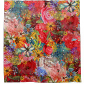 Schönes, helles, Abstraktes Blumenmuster Duschvorhang (Vorderseite)