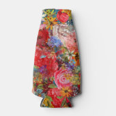 Schönes, helles, Abstraktes Blumenmuster Flaschenkühler (Vorderseite)