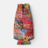 Schönes, helles, Abstraktes Blumenmuster Flaschenkühler (Rückseite)