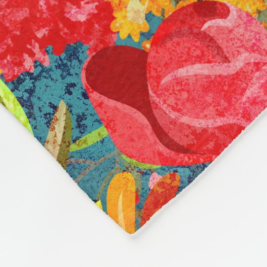 Schönes, helles, Abstraktes Blumenmuster Fleecedecke (Ecke)