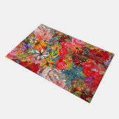 Schönes, helles, Abstraktes Blumenmuster Fußmatte (Schrägansicht)