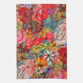 Schönes, helles, Abstraktes Blumenmuster Geschirrtuch (Vertikal)