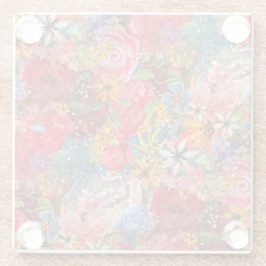 Schönes, helles, Abstraktes Blumenmuster Glasuntersetzer (Rückseite)