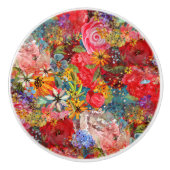 Schönes, helles, Abstraktes Blumenmuster Keramikknauf (Vorderseite)