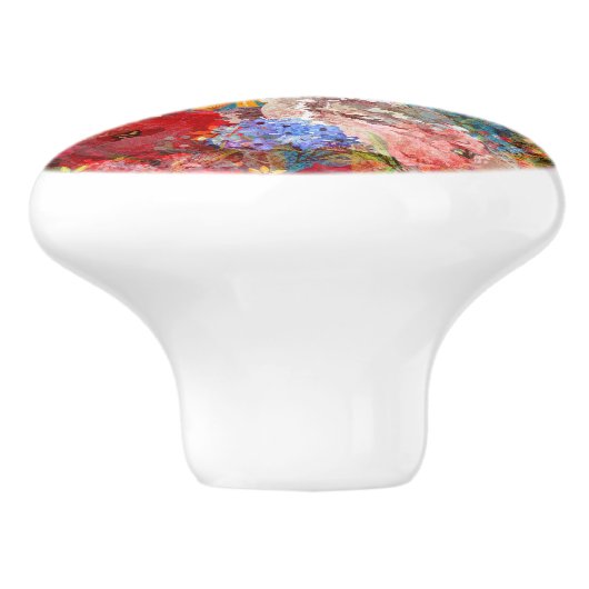 Schönes, helles, Abstraktes Blumenmuster Keramikknauf (Seitenansicht)
