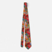 Schönes, helles, Abstraktes Blumenmuster Krawatte (Rückseite)