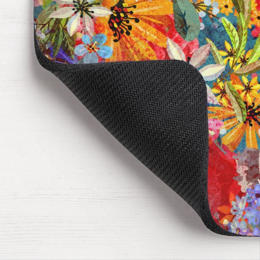 Schönes, helles, Abstraktes Blumenmuster Mousepad (Ecke)