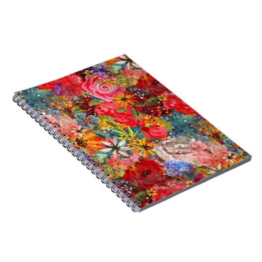 Schönes, helles, Abstraktes Blumenmuster Notizblock (Rechte Seite)