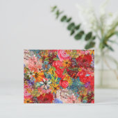 Schönes, helles, Abstraktes Blumenmuster Postkarte (Stehend Vorderseite)