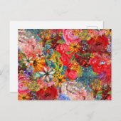 Schönes, helles, Abstraktes Blumenmuster Postkarte (Vorne/Hinten)