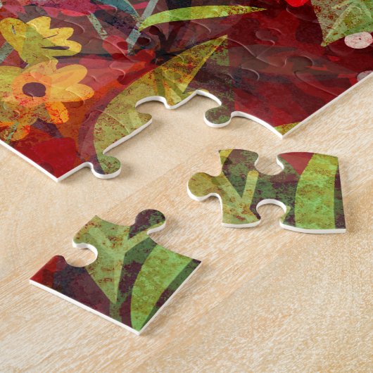 Schönes, helles, Abstraktes Blumenmuster Puzzle (Seite)