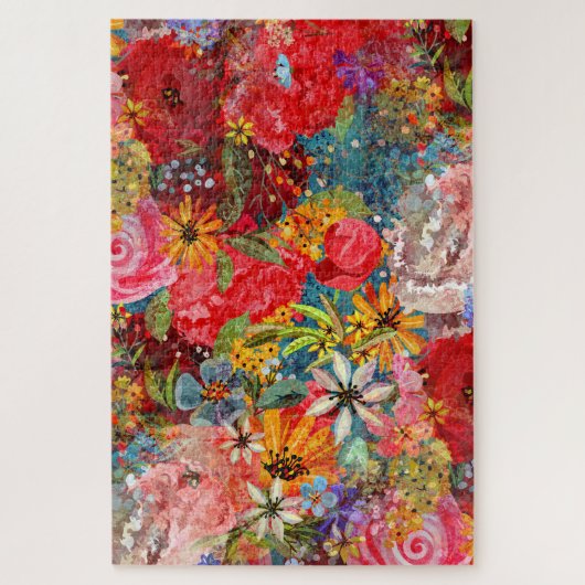 Schönes, helles, Abstraktes Blumenmuster Puzzle (Vertikal)