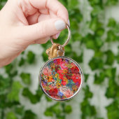 Schönes, helles, Abstraktes Blumenmuster Schlüsselanhänger (Hand)