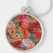 Schönes, helles, Abstraktes Blumenmuster Schlüsselanhänger (Vorne)
