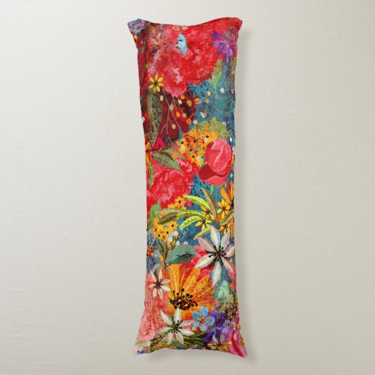 Schönes, helles, Abstraktes Blumenmuster Seitenschläferkissen (Vorderseite Vertikal)