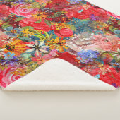 Schönes, helles, Abstraktes Blumenmuster Sherpadecke (3/4)