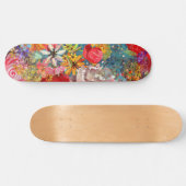 Schönes, helles, Abstraktes Blumenmuster Skateboard (Horizontal)